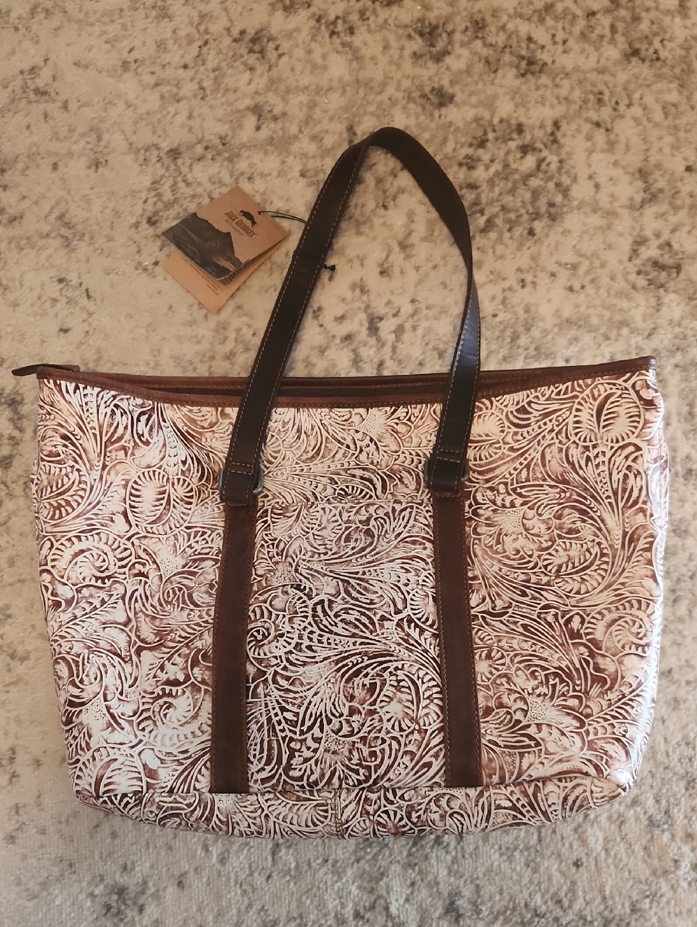 Jack Georges Voyager Leather Tote Bag NWT
